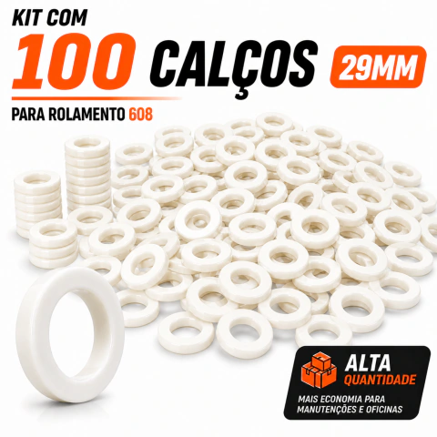 Kit 50 Calços 29MM Para Rolamento 608 - (cópia)