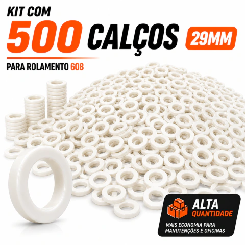 Kit 500 Calços 29MM Para Rolamento 608