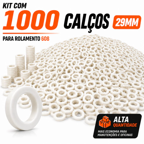 Kit 1000 Calços 29MM Para Rolamento 608