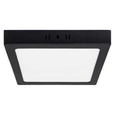 PLAFON LED APLICAR CUADRADO LUZ FRIA NEGRO - CANDELA