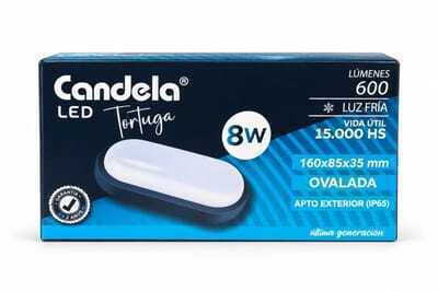 TORTUGA OVALADA 8W NEGRA - CANDELA
