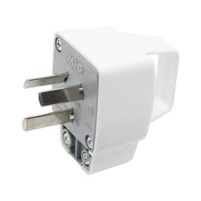 FICHA MACHO BIPOLAR CON TOMA DE TIERRA 10A 250V ALTO CONSUMO