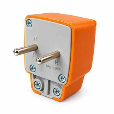 FICHA MACHO BIPOLAR 10A NARANJA PERNOS REDONDOS - MIG