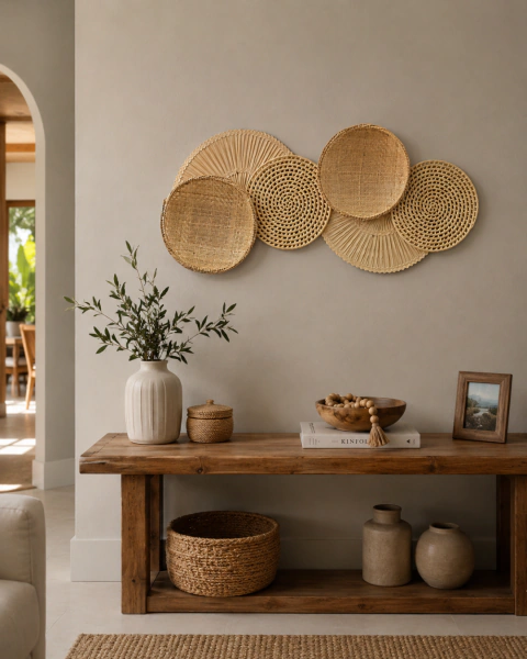 Kit 6 Peneiras de Palha para Parede - Decoração Boho