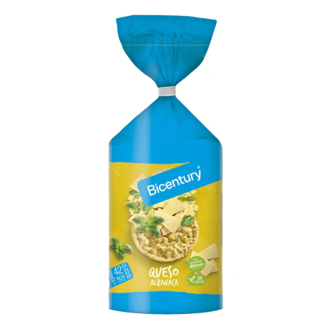 Tortitas de maíz con queso y albahaca - Bicentury - 123,5g