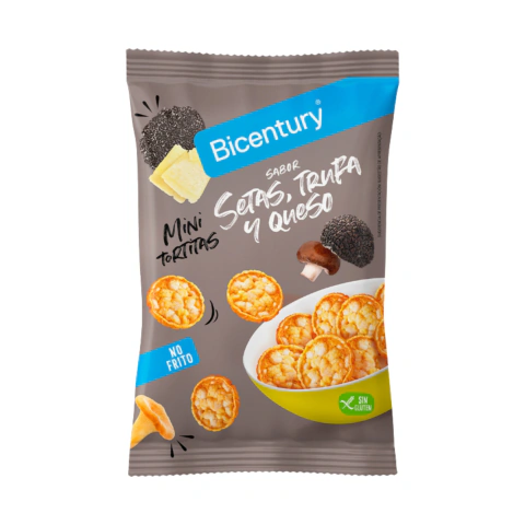 Mini tortitas de maíz sabor setas, trufa y queso - Bicentury - 70g