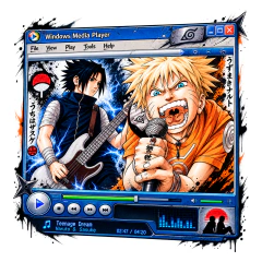 Camiseta - Naruto & Sasuke Rock Windows Media Player - comprar online