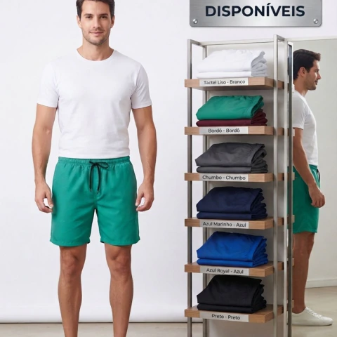 SHORTS LISO C/ELASTANO KIT C/12 PÇS Tam: P ao GG. ref:14,00 COD: 016800