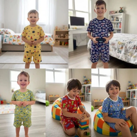 PIJAMA MASCULINO INFANTIL DE SUEDE KIT C/12 PÇS TAM: (2, 4, 6, 8, 10 anos) ref: 12/00 COD: 014400
