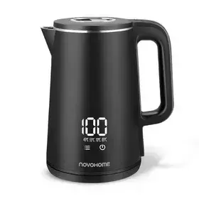 Pava Eléctrica Digital Novohome 2 Litros Pantalla Tactil Color Negro Acero Inoxidable Gran Capacidad Xl