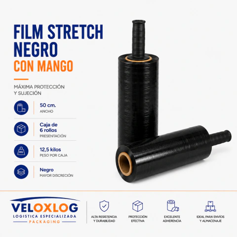 Film Stretch Negro con mango
