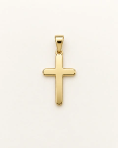 Pingente Cruz de Chapa Lisa Folheado