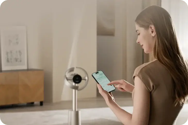 Con la app Dreamehome, el Dreame MF10 Ventilador sin aspas se controla a distancia para tener siempre el confort bajo control.
