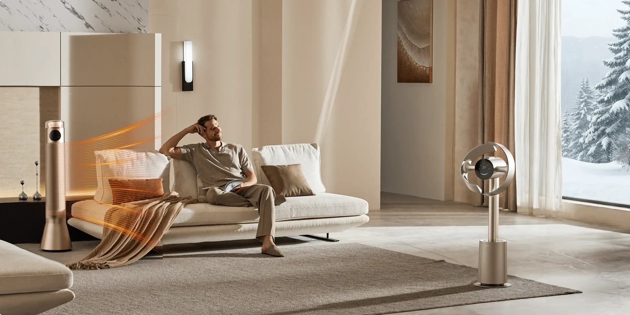 En invierno, el Dreame MF10 Ventilador sin aspas distribuye el calor de forma eficiente por toda la habitación manteniendo el consumo energético bajo.