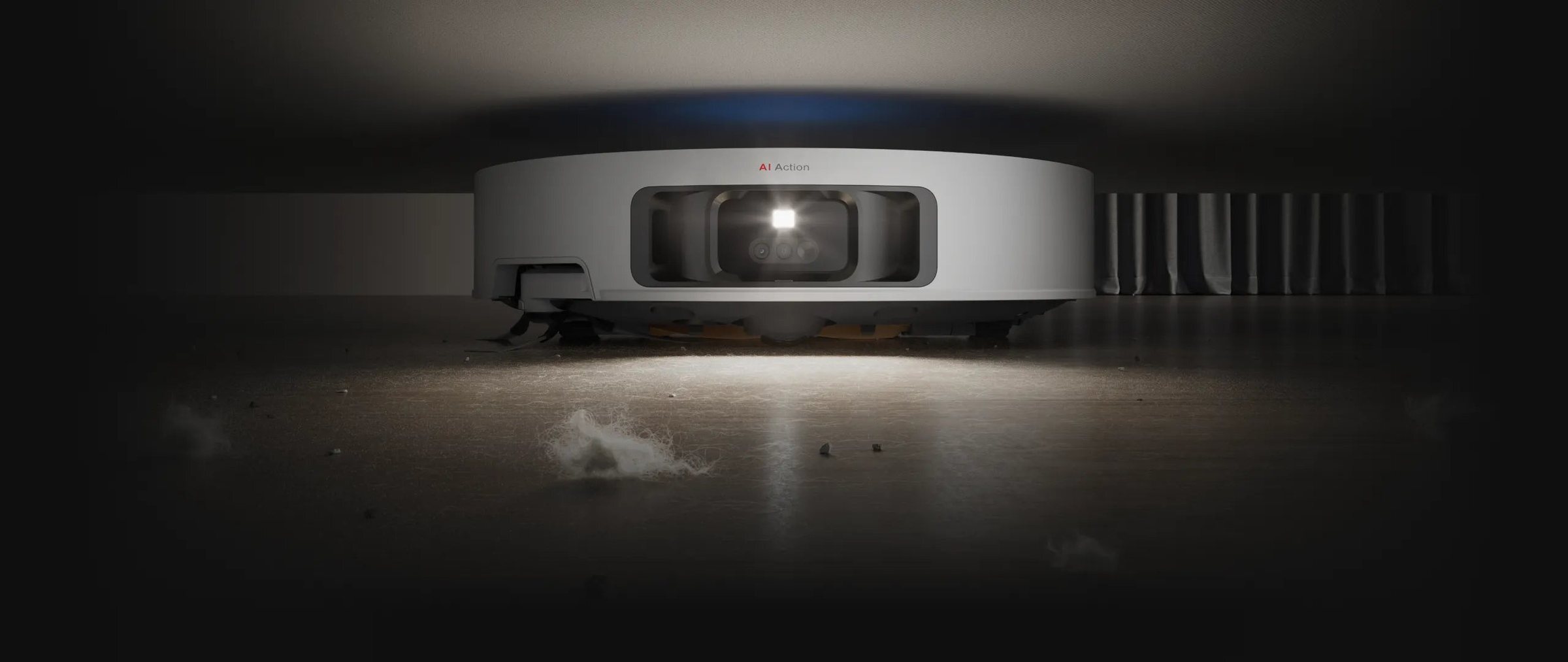 Robot aspirador con iluminación LED para entornos oscuros