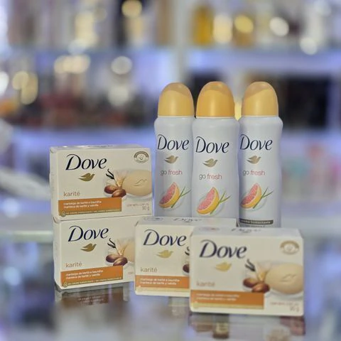 Combo Dove Karité y Pomelo | 4 Jabones + 3 Antitranspirantes