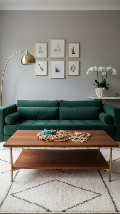 Colar de Mesa em Tons Naturais com Detalhes Turquesa (CM307)