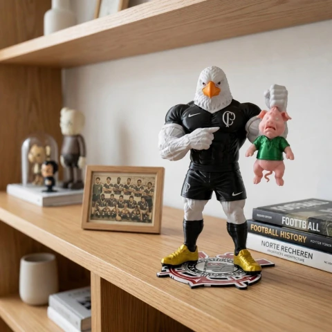 Boneco Colecionável Mascote Corinthians | Decoração Torcedor