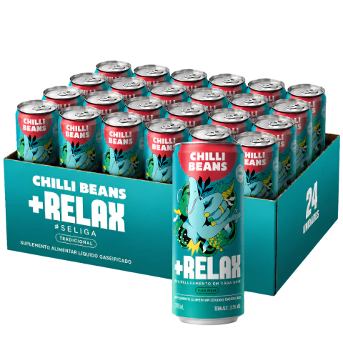 Bebida Chilli Beans Suplemento +Relax Maçã Verde Lata 310ml - Pack c/24