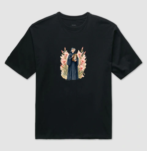 Santa Faustina e lirios - Aquarela