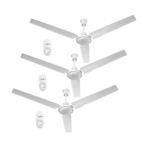 Kit de 3 ventiladores de techo greco blanco de 56'' Coolfan
