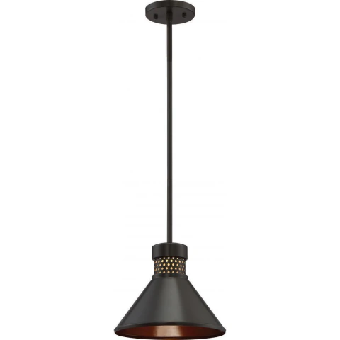 Lampara colgante pequeña doral bronce oscuro satco