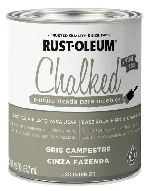 Pintura tizada base agua para interior gris campestre 887 ml Rust Oleum