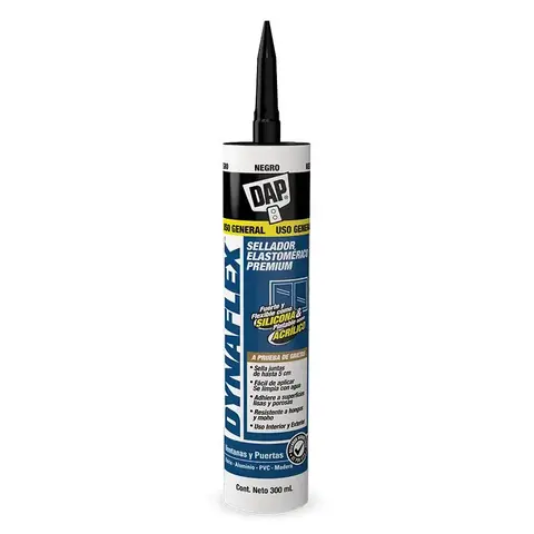 Sellador elastomérico Dynaflex negro 300ml Dap