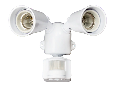 Porta spot doble con sensor de movimiento blanco aec-308/b