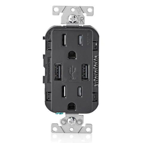 Contacto duplex Decora usb Leviton t5632-00e