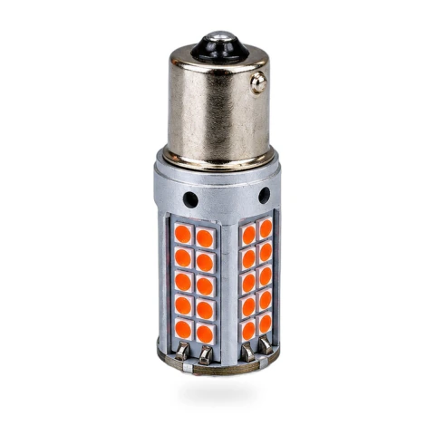 Lâmpada LED 1156 Vermelha Corpo Prata – Pisca
