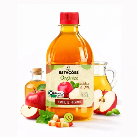 Vinagre de Maça Orgânico Pet 450ml - 4 Estações