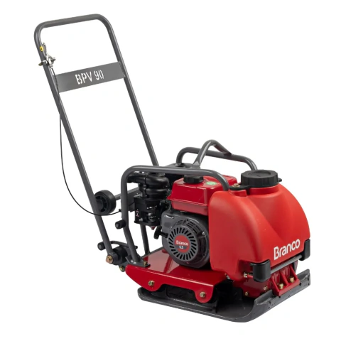 Compactador de Solo Placa Vibratória 90kg Branco BPV-90 com Motor a Gasolina 6.5cv para Asfalto Paver Terra