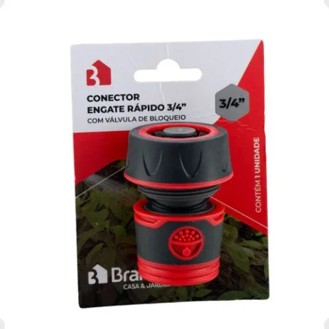 Engate Rápido 3/4 Tipo Stop para Mangueira (Não precisa fechar a torneira)
