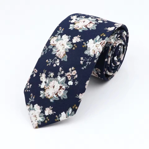 Corbata Floral de Algodón