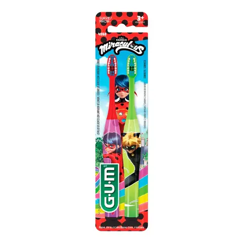 Gum Cepillo Dental Miraculous Ladybug Suave (2 Unidades)