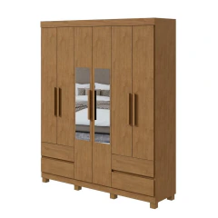 Guarda-Roupa Lopas Zeus Com Espelho 6 Portas 4 Gavetas