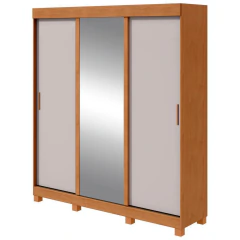 Guarda-Roupa Lopas Saion Com Espelho 3 Portas 3 Gavetas