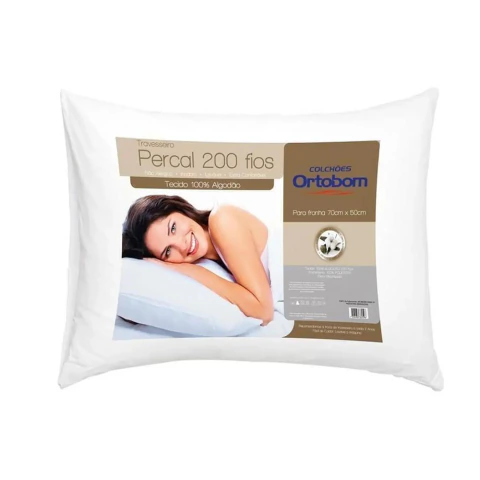 Travesseiro Ortobom Percal 200 Fios 50x70