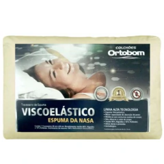 Travesseiro Ortobom Espuma Viscoelastica 60x14