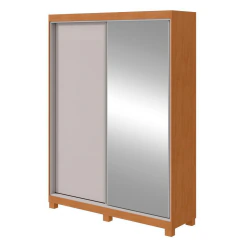 Guarda Roupa Lopas Quadrix 2 Portas 2 Gavetas Com Espelho