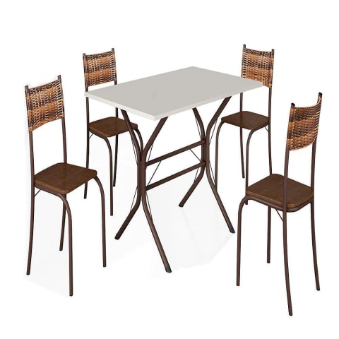 Jogo de Mesa Teixeira Atlanta 120cm 4 Cadeiras