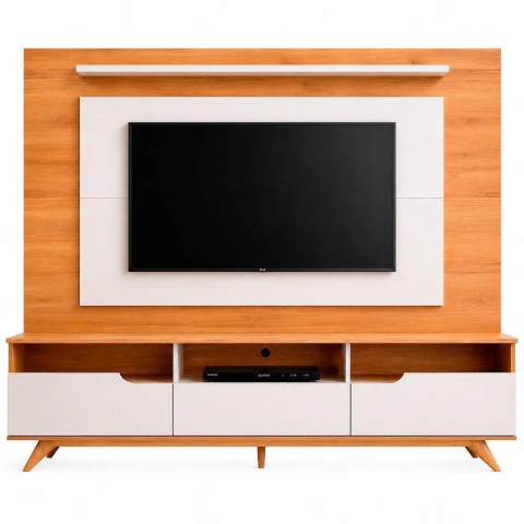Estante Home ValdeMóveis Diplomata 3 Portas Para Tvs Até 60"