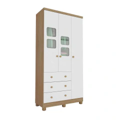 Guarda-Roupa Infantil Peroba Uli New 3 Portas 3 Gavetas