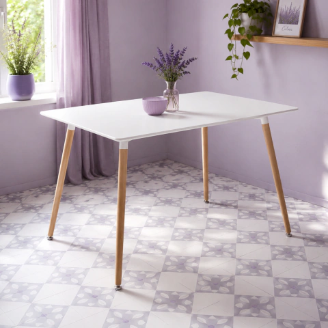 Mesa de comedor rectangular diseño escandinavo Eames Utile 120x80 cm
