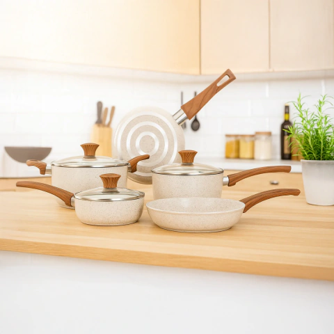 Batería de cocina de aluminio con revestimiento cerámico MTA 5 piezas