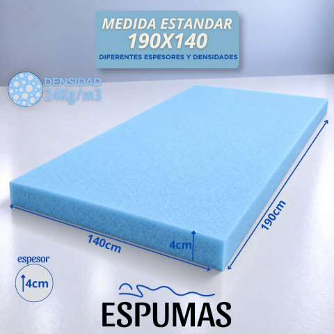 Espuma Poliuretano Celeste 4cm