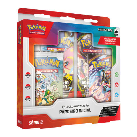 Box Coleção Ilustração Pokémon Parceiro Inicial - Série 2 Copag