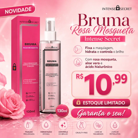 Bruma Rosa Mosqueta Intense Secret 130ml – Hidratante e Fixadora