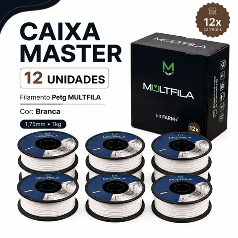 Kit Farm Multfila 12kg Filamento PETG Box Branco